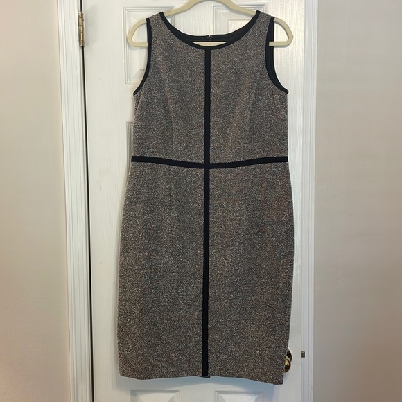 Kasper Separates Black and White Herringbone Tweed Dress - Picture 2 of 12